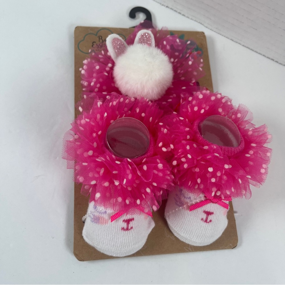 Baby Essentials Sock & Headband Set for girls BRAND NEW
